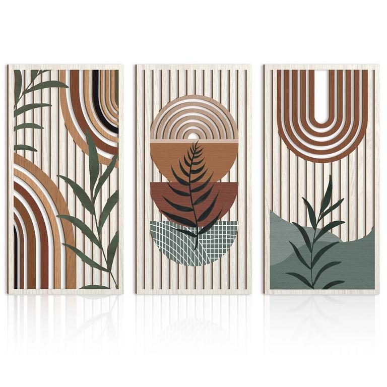 IARTTOP 3PC 16IN X 32IN WOOD WALL ART