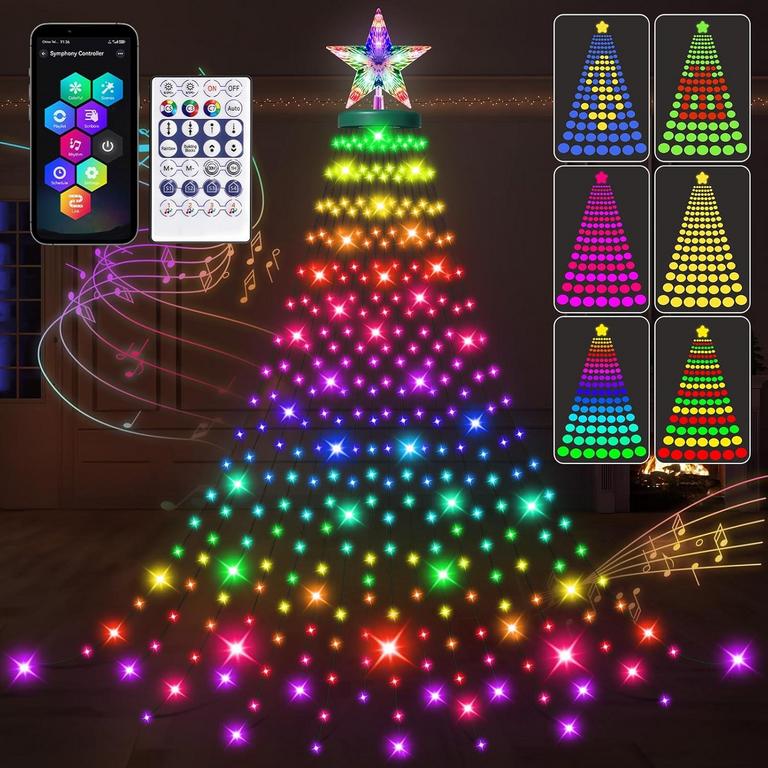 SMART CHRISTMAS TREE LIGHTS W/RING APP & REMOTE
