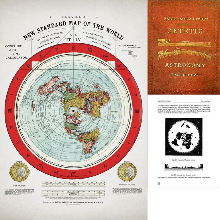 LONE STAR ART 24IN X 36IN FLAT EARTH MAP