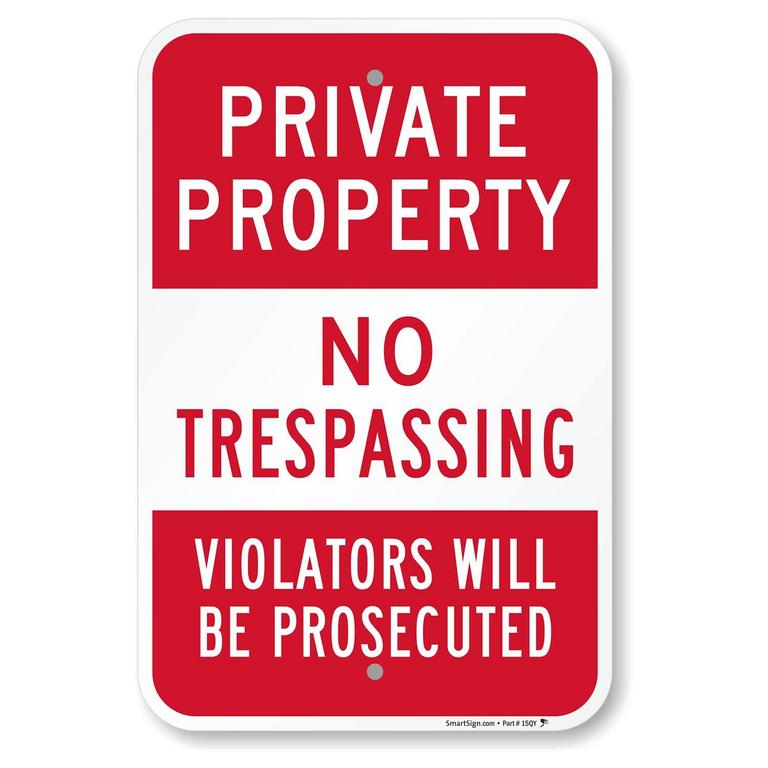 SMARTSIGN 12IN X 18IN NO TRESPASSING SIGN