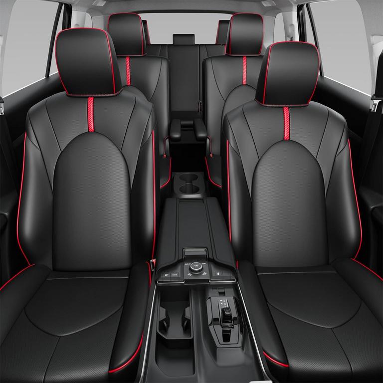 PTYYDS 7-SEAT COVERS SET BLACK+RED