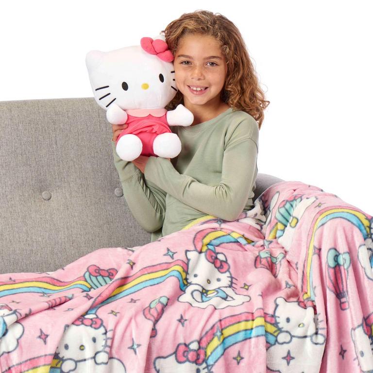 HELLO KITTY PLUSH HUGGER & BLANKET SET 