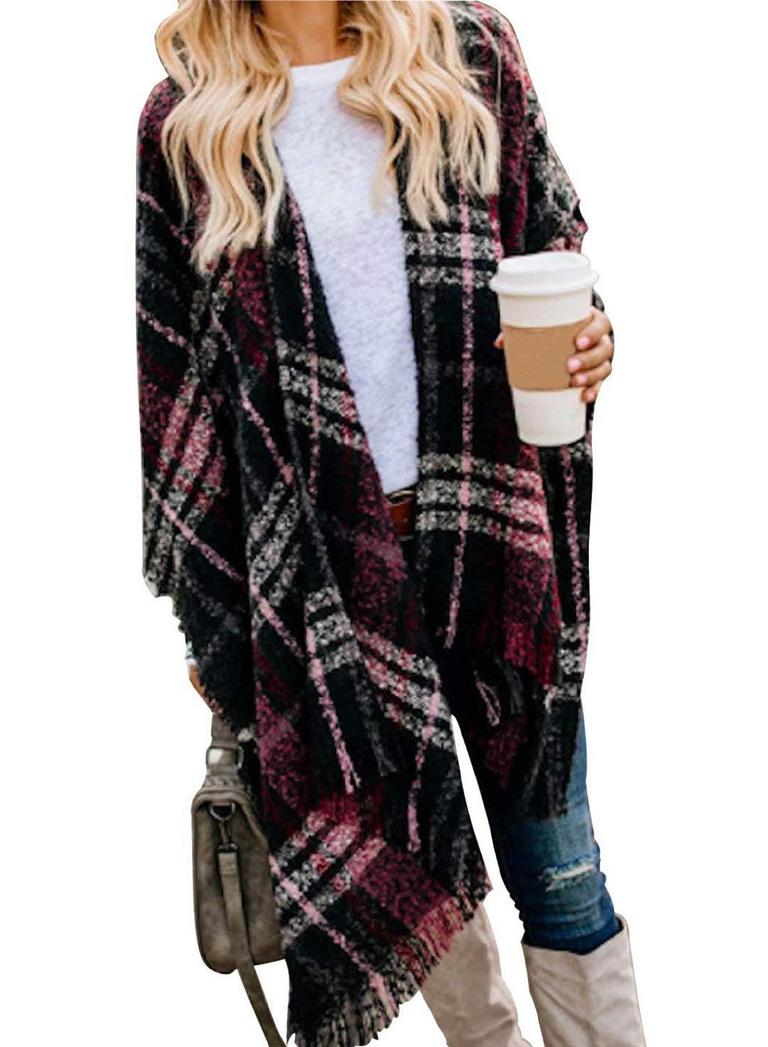 BUFFALO PLAID PONCHO