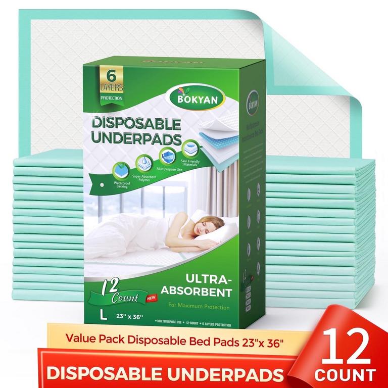 12PK DISPOSABLE BED PADS