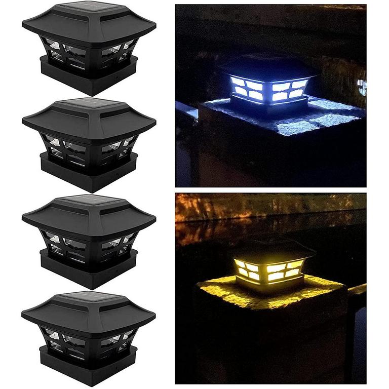 RIROOL 4IN SOLAR POST LIGHTS 4PK