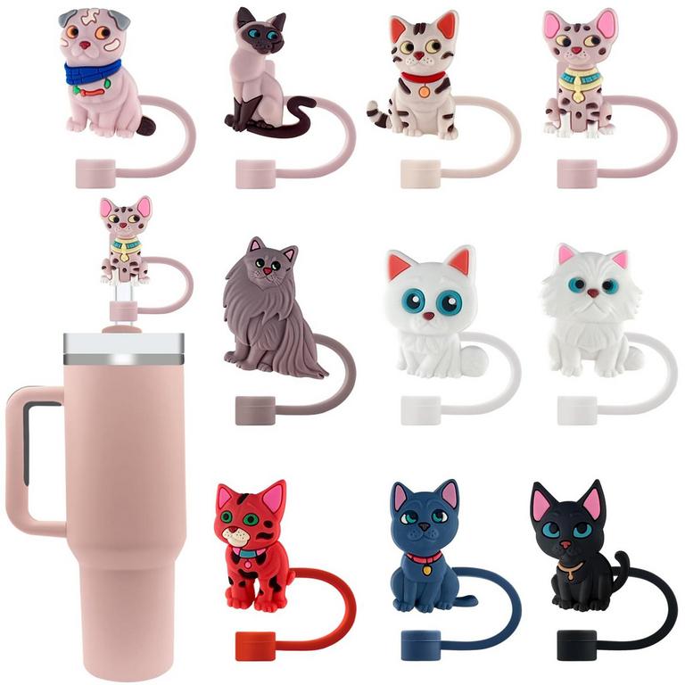 10PK CAT STRAW COVERS