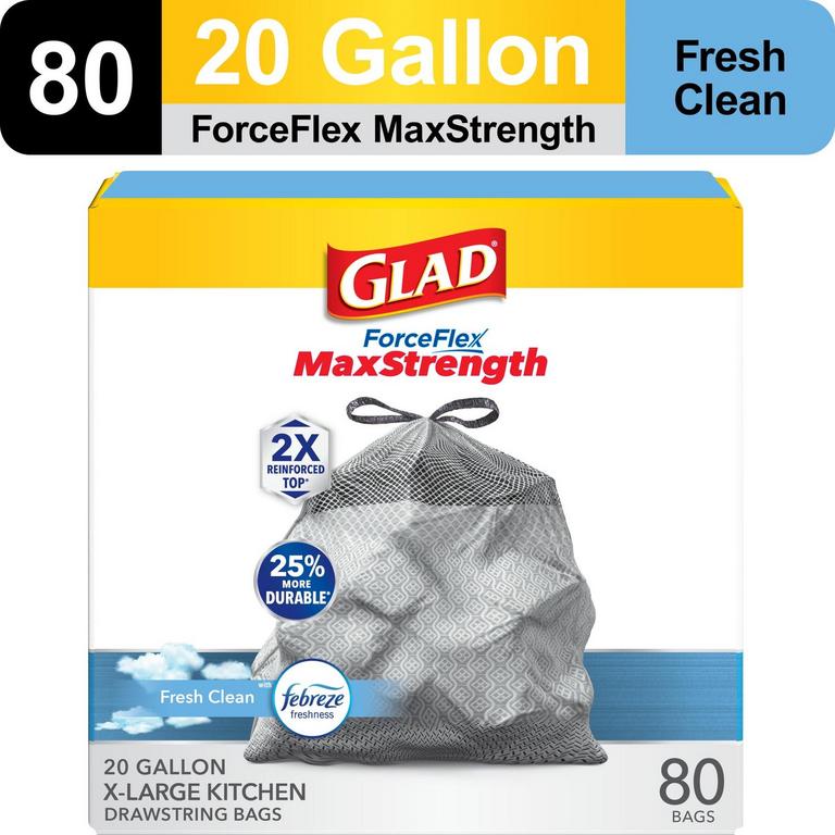 GLAD FORCEFLEX XL TRASH BAGS 80PK