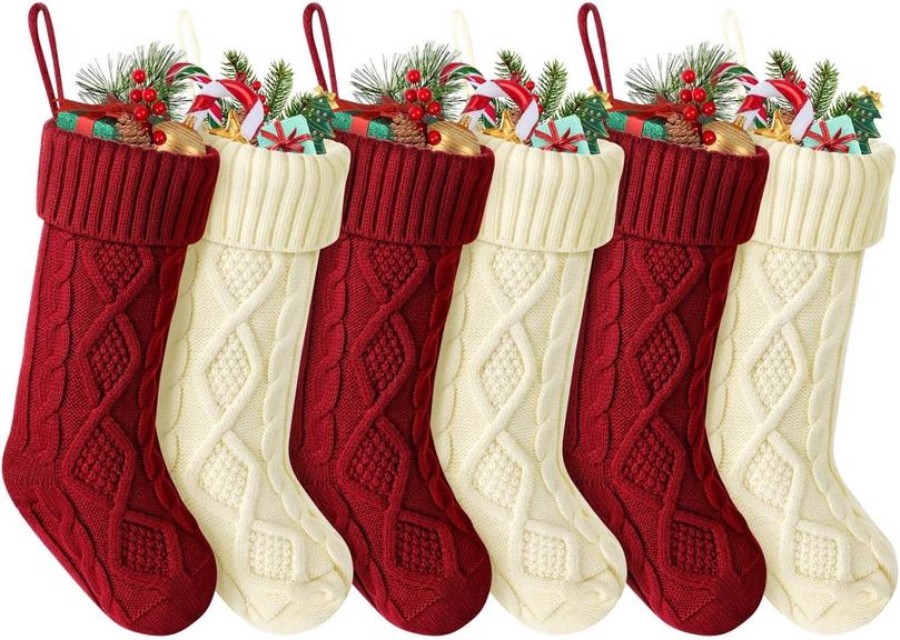 AYIEYILL 18IN XMAS STOCKINGS 6PK