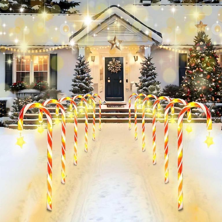 EB ESYBOL 25IN CANDY CANE LIGHTS 12PK