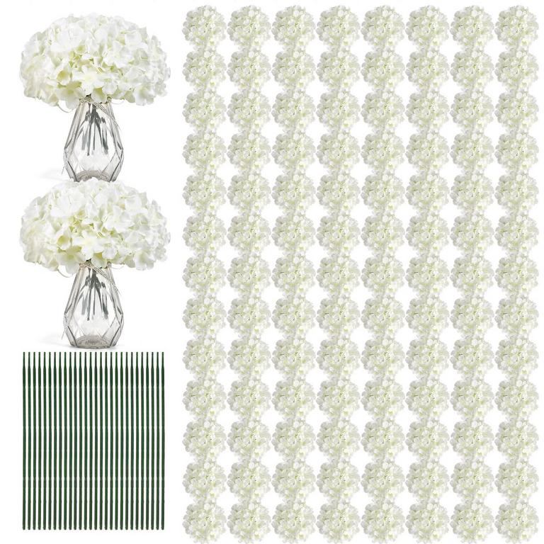 AUIHIAY 204PCS 3.6"H FAUX HYDRANGEAS