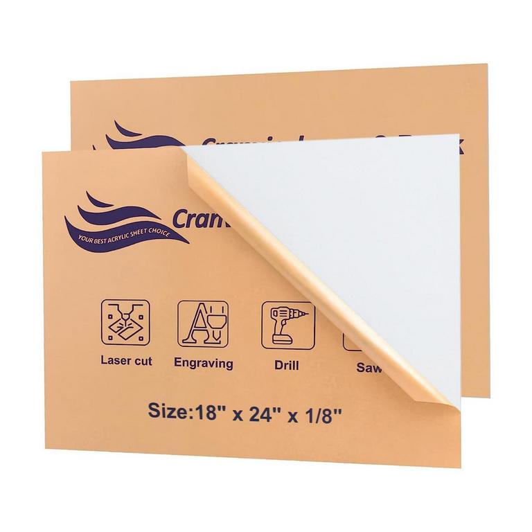 CRANVIECH WHITE ACRYLIC SHEETS 2PK 18IN X 24IN 