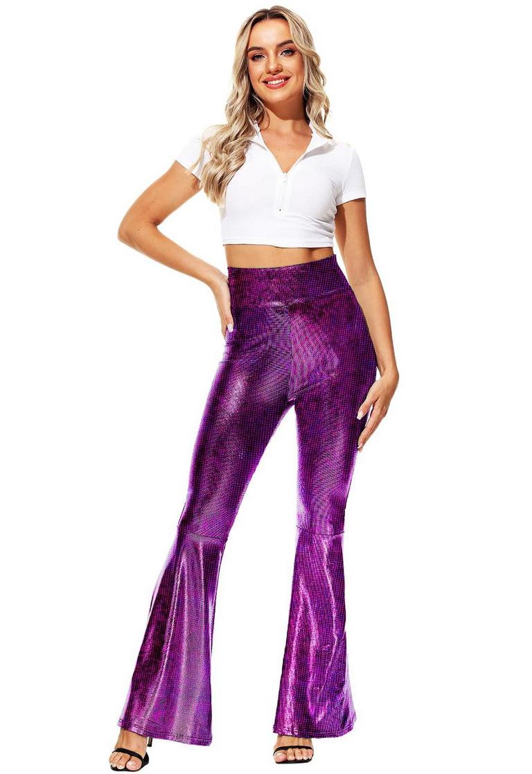 AOBUTE WOMENS DISCO PANTS L