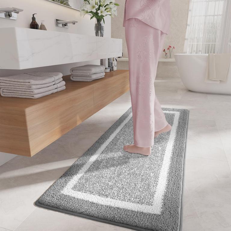 PABUBE BATH MAT 24IN X 59IN GRAY