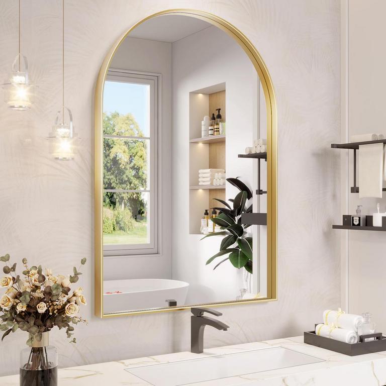 JIINGYO 22IN X 30IN GOLD ARCH MIRROR