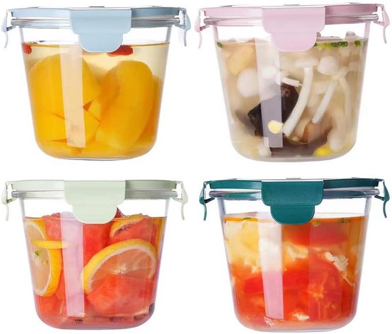 S.ROKE TTAN 3-CUP GLASS CONTAINERS 4PK
