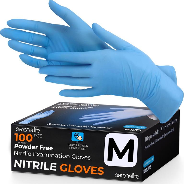 10 SERENELIFE 100CT NITRILE GLOVES M