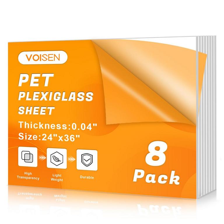 VOISEN 36IN X 24IN PET PLEXIGLASS SHEETS 8PK