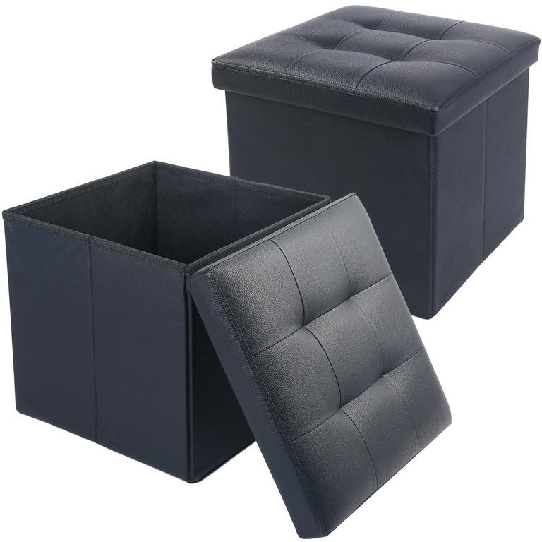 LOTFANCY STORAGE OTTOMANS 2PK