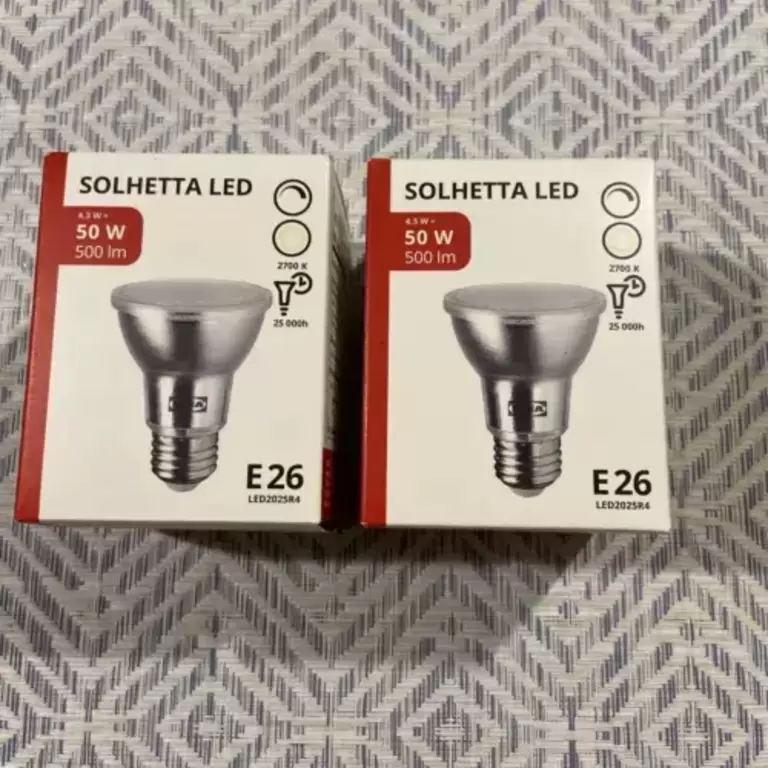 5 IKEA 2PK SOLHETTA LED BULBS 50W
