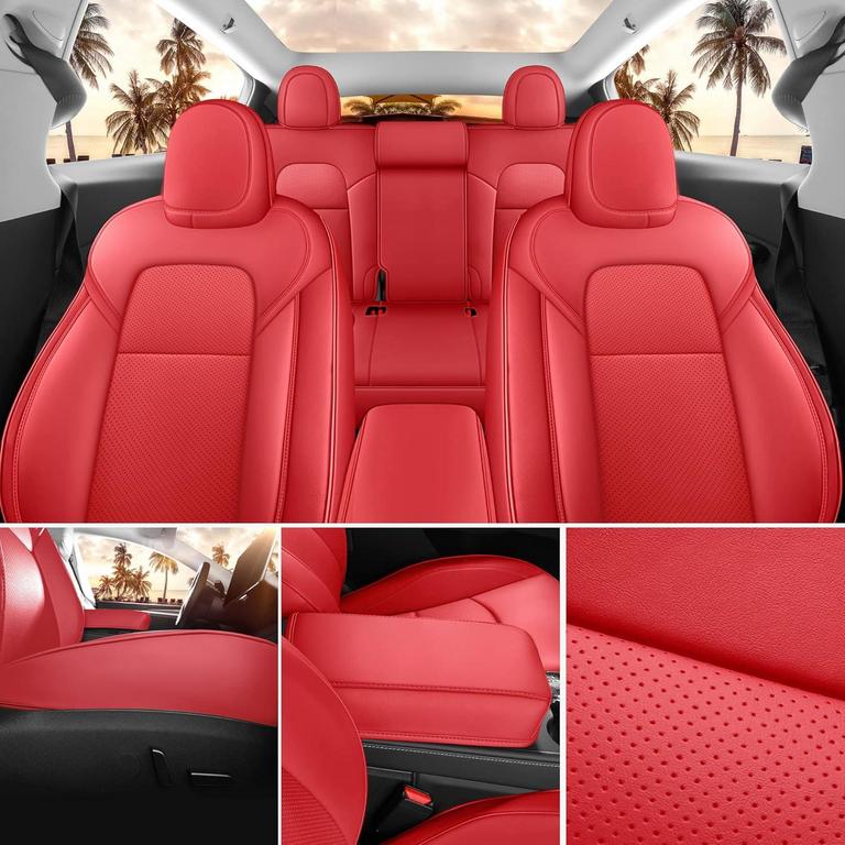 MEEKOOMAY RED CAR SEAT COVER SET