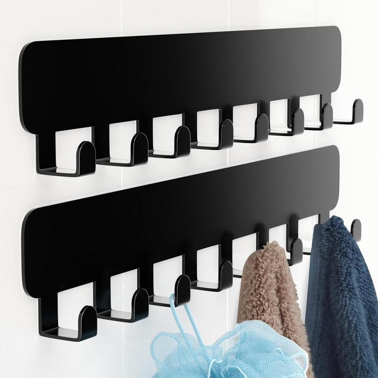 NIFFGAFF 8-HOOK 12.6IN KEY HANGERS BLACK 2PK