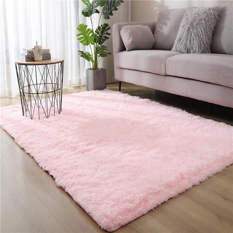 PINK FLUFFY AREA RUG