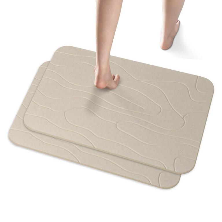 JUERLEN DIATOMITE BATH MATS 24IN X 15IN 2PK