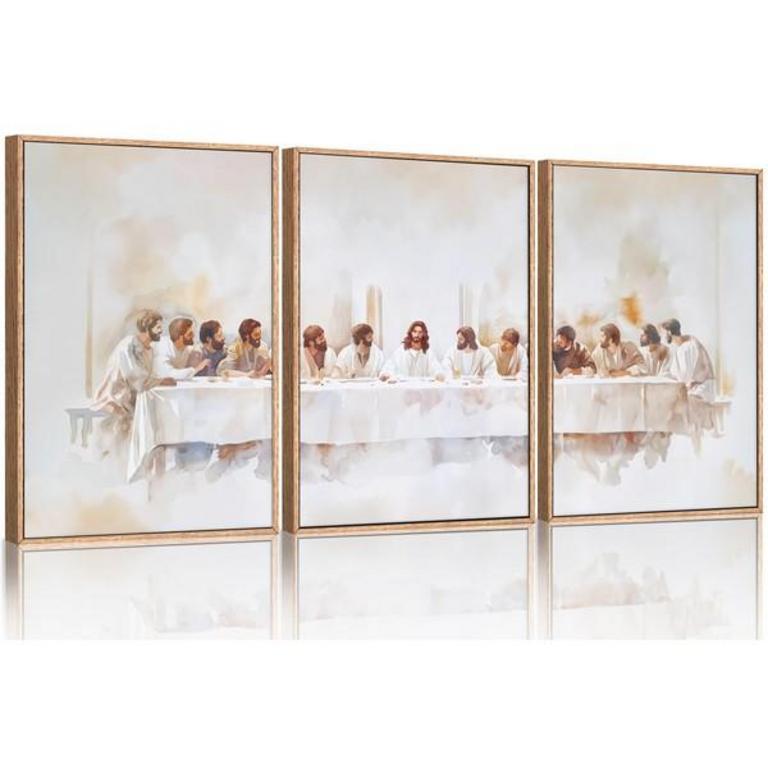 KAIRNE JESUS LAST SUPPER ART 3PC 16IN X 24IN