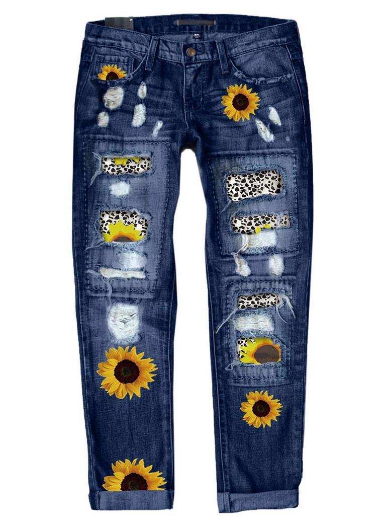 XL RIPPED SUNFLOWER JEANS