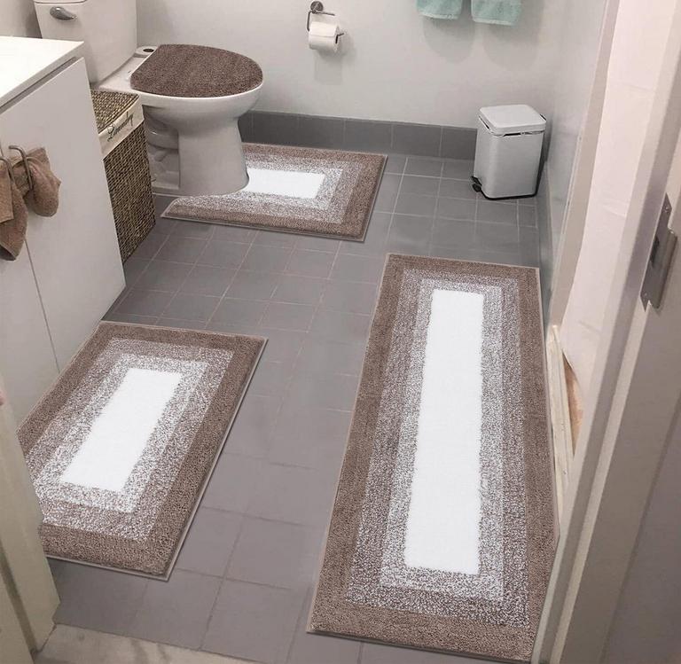 ILEADING 4PC BATHROOM RUG SET