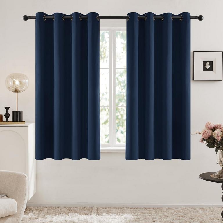 DECONOVO NAVY BLACKOUT CURTAINS 52IN X 54IN 2PK