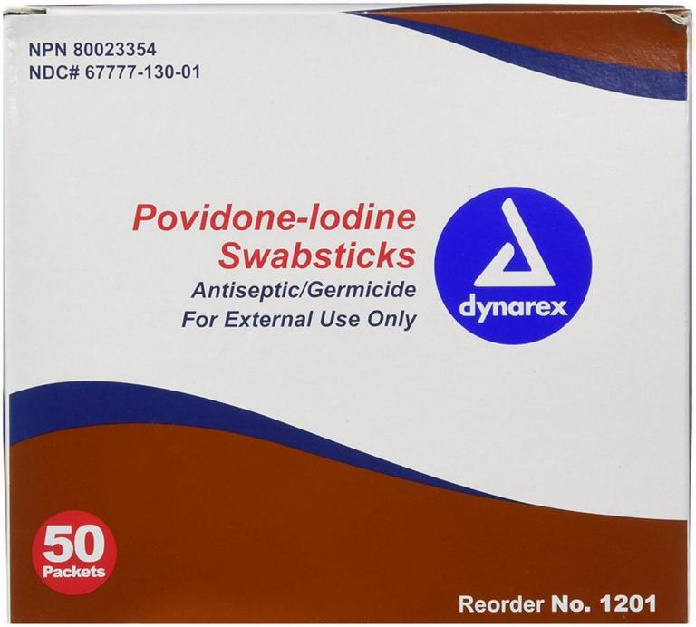 DYNAREX POVIDONE IODINE SWABS 50PK