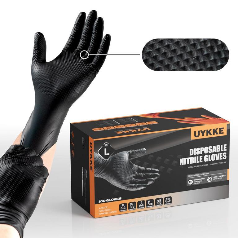 UYKKE 10MIL NITRILE GLOVES XL 100PK