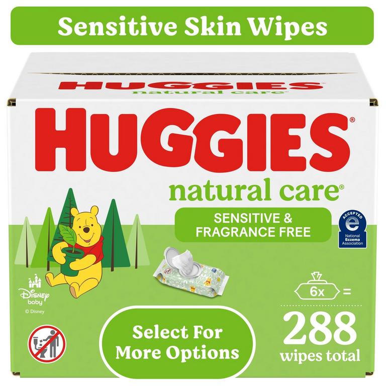 HUGGIES NATURAL WIPES 6PK 288CT