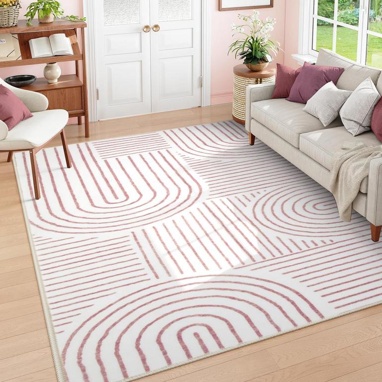 LAHOME AREA RUG 8FT X 10FT PINK