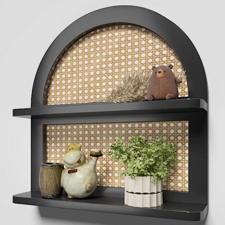 LUDORU 2TIER RATTAN SHELF 16IN L