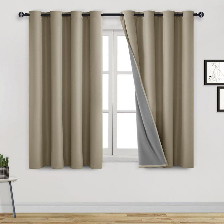 DWCN 100% BLACKOUT CURTAINS 52IN X 63IN 2PK