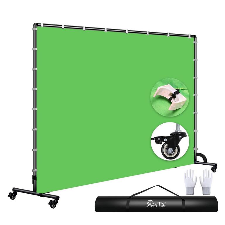 SHIRTAL 7FT X 10FT GREEN SCREEN W/ STAND