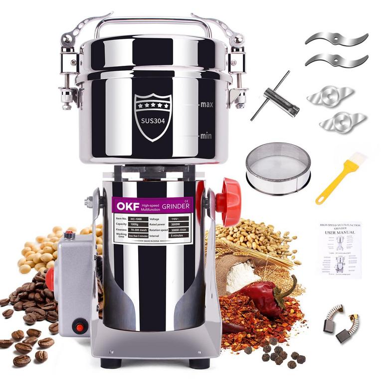 OKF GRAIN MILL GRINDER 1000G STAINLESS