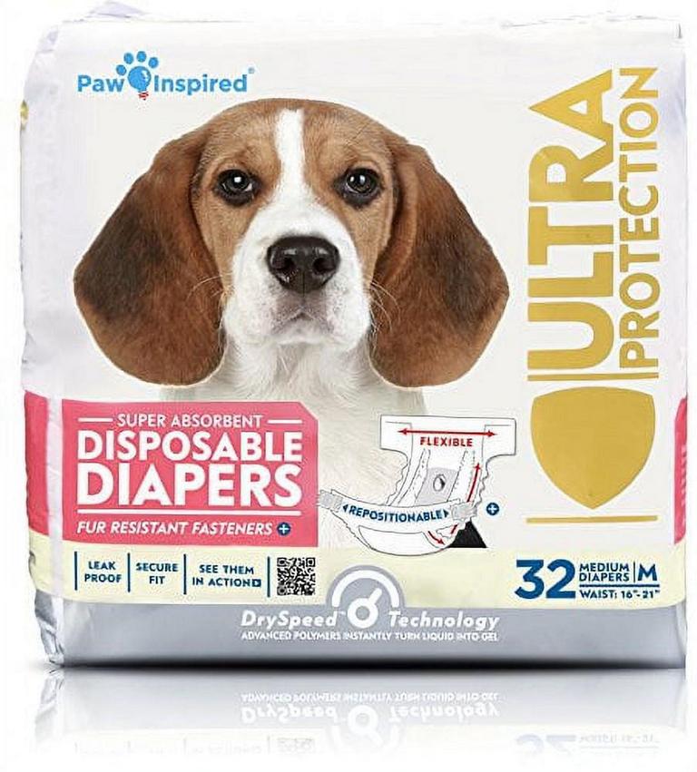 PAW INSPIRED M DOG DIAPERS 32PK
