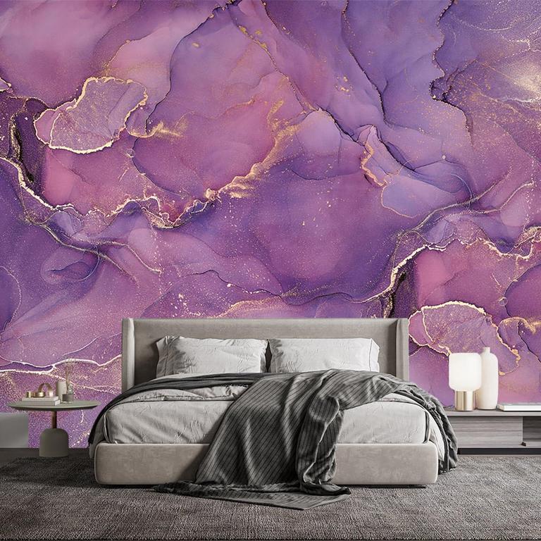YQWDMX PURPLE MARBLE WALLPAPER 180IN X 115IN