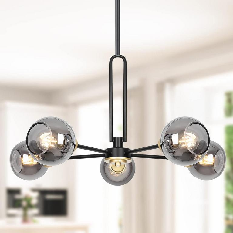 YOLSUNES 5-LIGHT PENDANT CHANDELIER 27.5"D