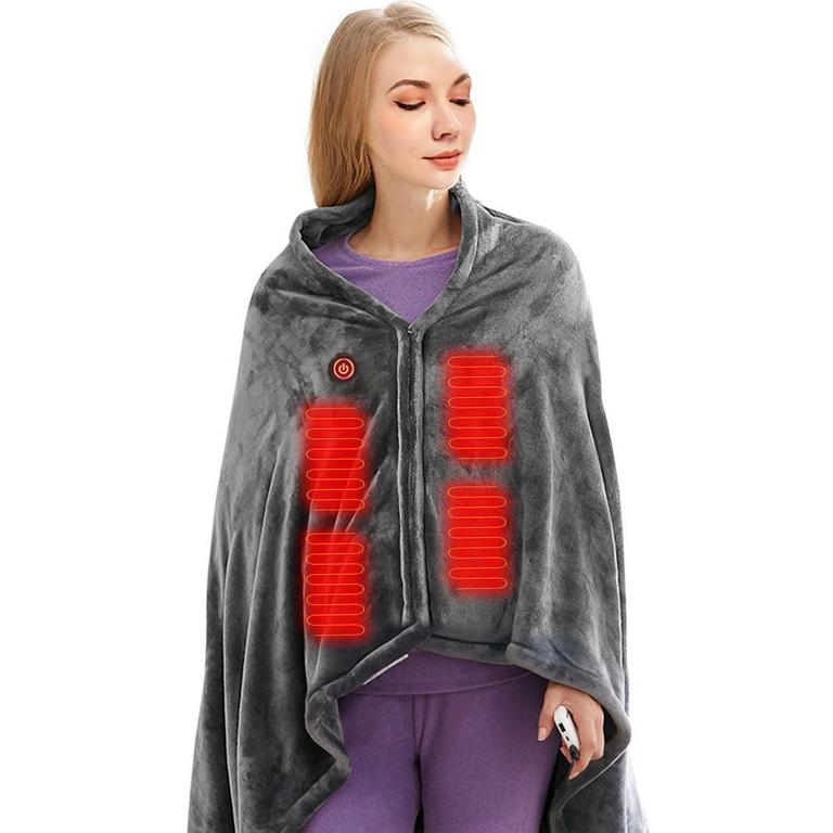 LTROTOTEA HEATED BLANKET SHAWL 59IN X 33.5IN