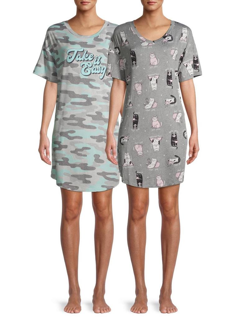 SECRET TREASURES WOMENS S/M SLEEP SHIRT 2PK