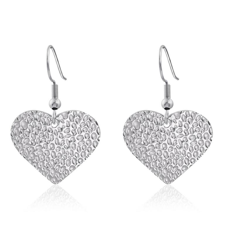 TEPPDFANN SILVER HEART EARRINGS