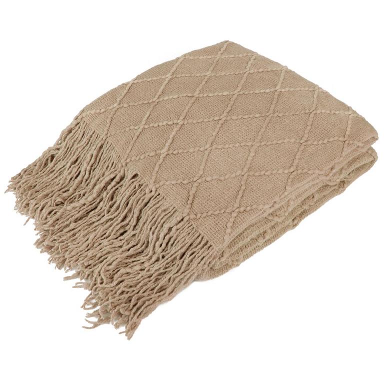 PAVILIA TAN THROW BLANKET