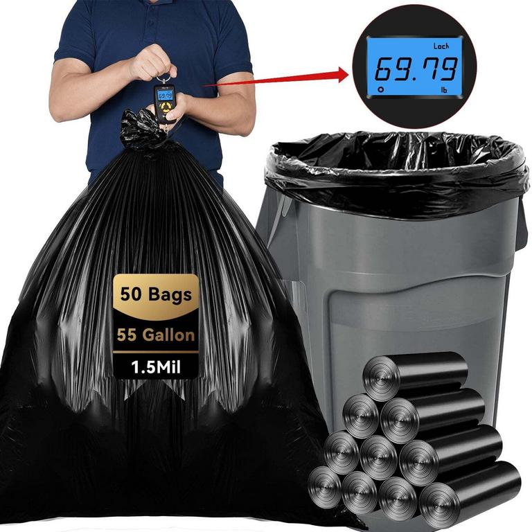 50PK 55-GALLON TRASH BAGS