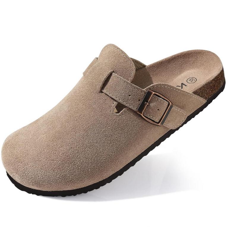 LITFUN WOMENS 8.5 TAUPE CLOGS