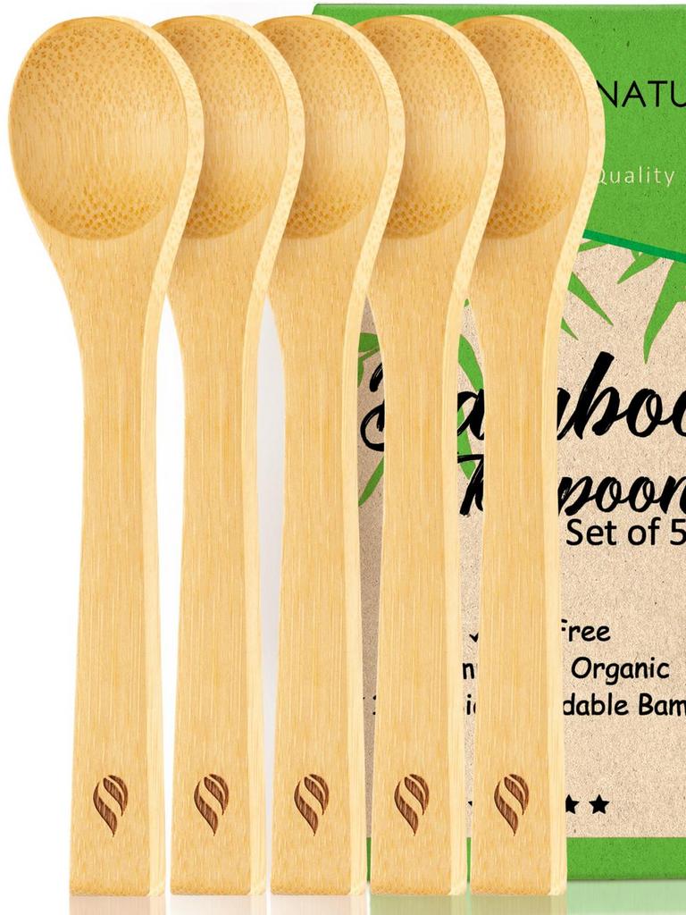 5PK GOLDEN NATURE TEA SPOONS