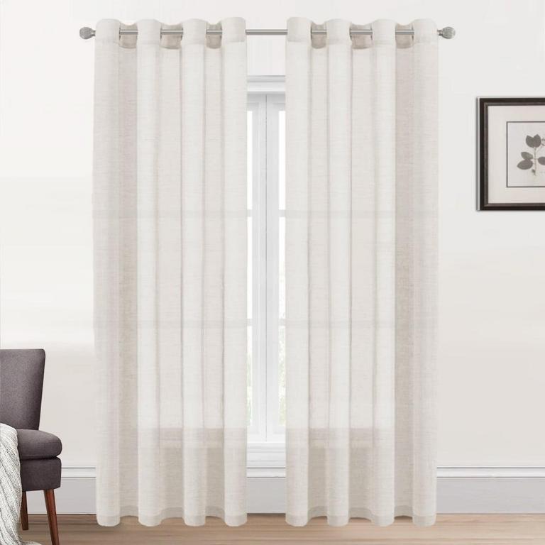 PRIMEBEAU SEMI SHEER CURTAINS 2PK 52IN X 108IN 
